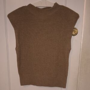 Babaton | 100% Merino Wool Tan Knit Vest